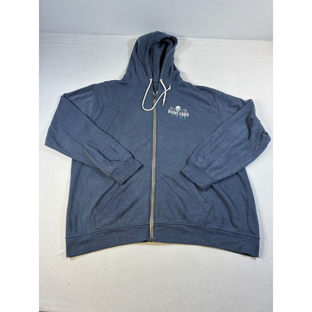 MV Sport Boneyard Surf Hoodie Mens XXL Blue Zip Up Skull‎ Graphic Vintage Style